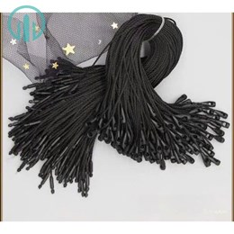 Dây Treo Nhãn Mác Bằng Chỉ Dù Đầu Tròn Màu Đen Sz 19cm